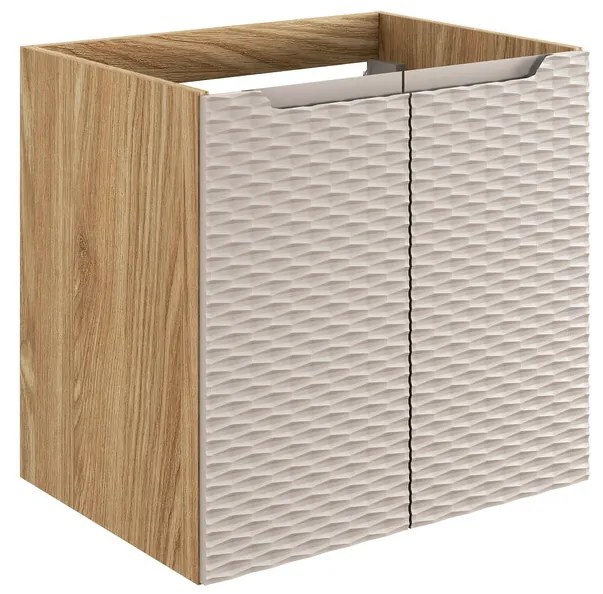 Koupelnová skříňka Ocean Beige s deskou a umyvadlem 90 cm béžová/dub olejovaný