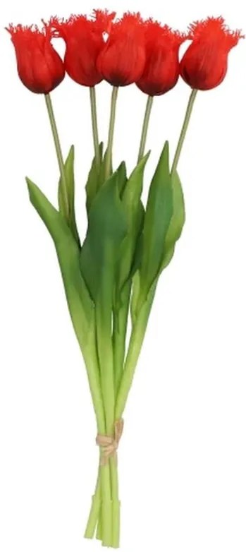 Kytica 7ks tmavo ružových realistických tulipánov Tulips - 31cm