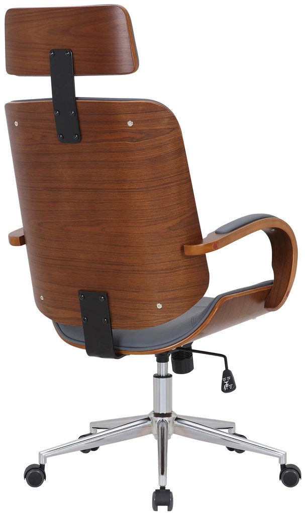 Design-Shop Kancelárska stolička Dayton - drevo orech - Sivá
