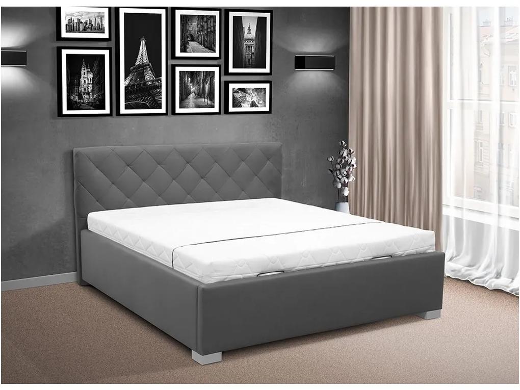 Čalúnená posteľ s elektrickým otváraním úložného priestoru DENIS 160 Farba: eko bílá