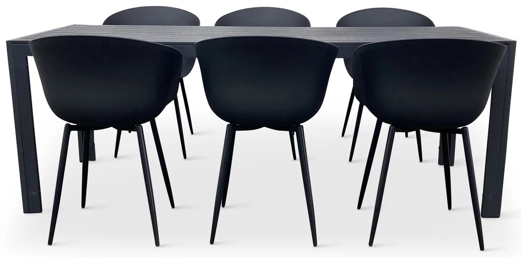 Noela Záhradný jedálenský set Viking XL 190cm + 6x stolička Rikke