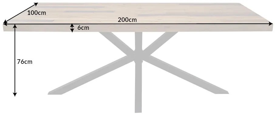 Jedálenský stôl Galaxy 200cm borovica 60mm prírodná