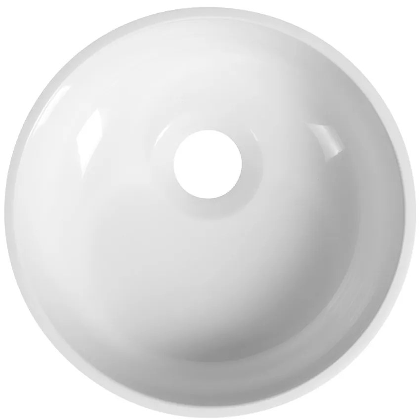 Sapho Sapho, SANNA guľaté umývadlo na dosku pr.25cm, liaty mramor, biela, SA250