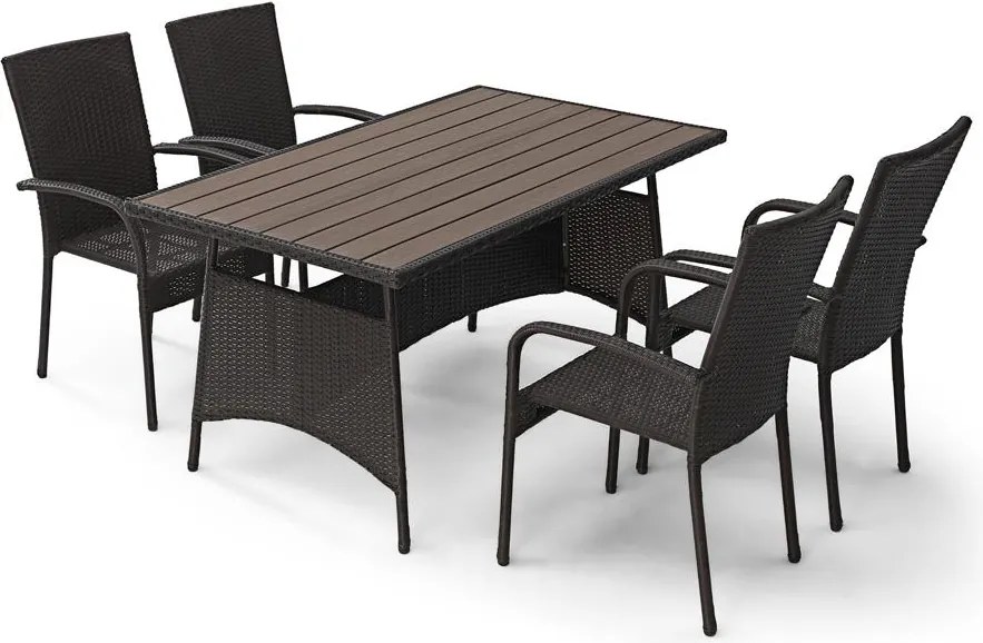 Záhradný jedálenský set AVENBERG TAVOLO, hnedá
