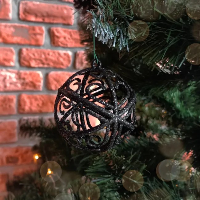 Vianočné gule KL-21X25 čierne (6 ks)