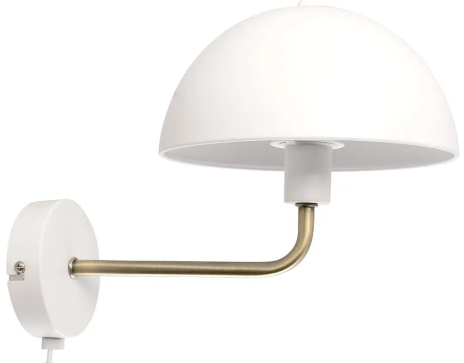 Nástenná lampa v bielo-zlatej farbe Leitmotiv Bonnet, výška 25 cm