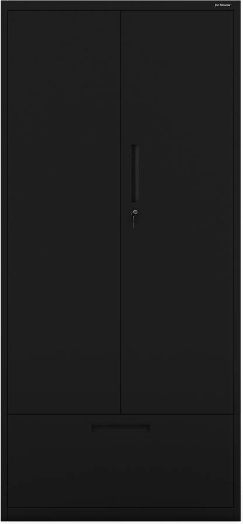 Modulárna kovová multifunkčná skriňa s vysokou zásuvkou čierna MEGAN 1950 x 900 x 400 mm