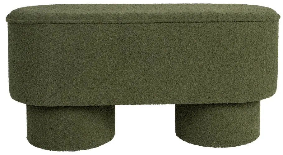 Zelená lavica z textílie buklé Marcos – White Label