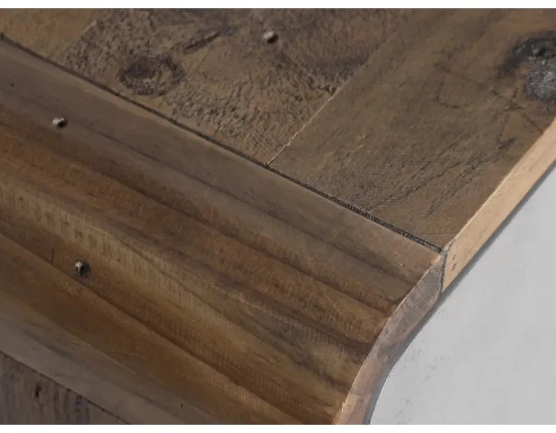 furniture-nabytek.cz - Masívna skrinka pod umývadlo Dinglová z recyklovanej borovice a MDF, lakovaná, prírodná / šedá – 67×30×45 cm