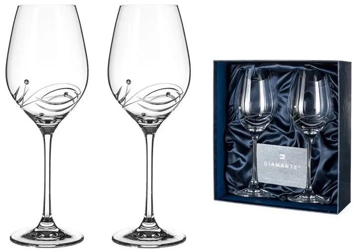 Diamante poháre na biele víno Lunar s kryštály Swarovski 360 ml 2KS
