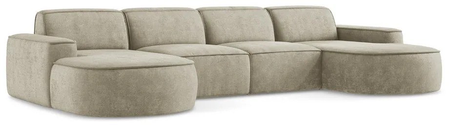 Béžová ženilková rohová pohovka (do tvaru "U") Omao – Makamii