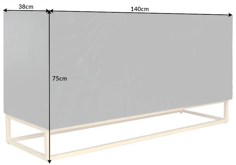 Dizajnová komoda Shayla 140 cm čierne mango