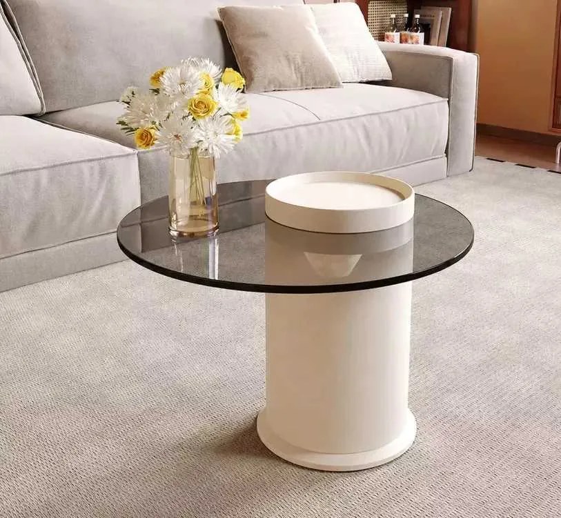 LuxuryForm DESIGN Konferenčný stolík MODENA 80 × 80 cm – hnedý, béžový (set)