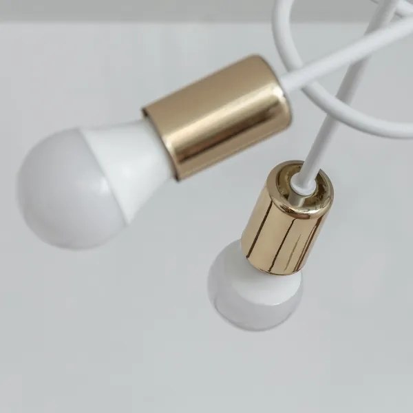 Pritrdjena stropna svetilka OXFORD 5xE27/15W/230V, zlata/bela