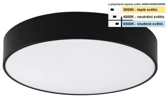 Top Light - LED Kúpeľ. stropné svietidlo PETAL LED/24W/230V IP44 pr. 35 cm čierna