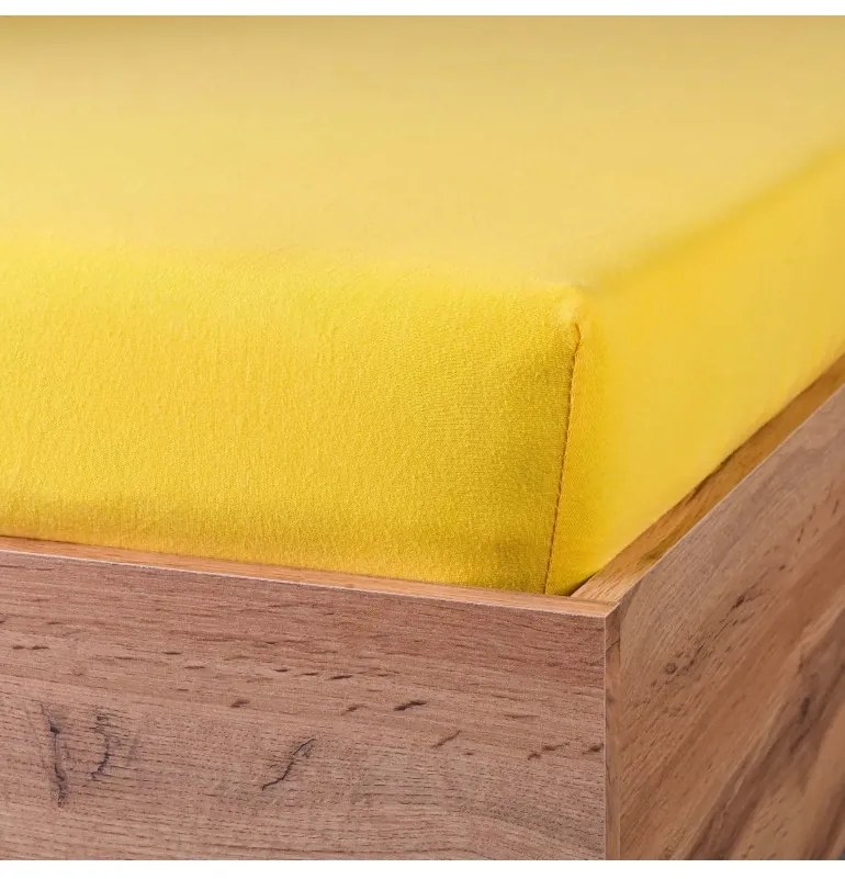 Plachta posteľná svetložltá jersey EMI, Plachta 90x200