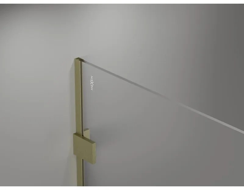 Mexen Lunar sprchová stena pravá 90 x 200 cm, 8mm číre sklo, zlatá matná, 830-090-000-55-00-P
