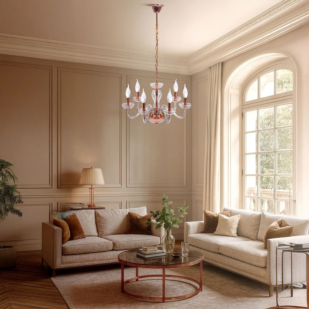 Stropní svítidlo Retro flower měděné