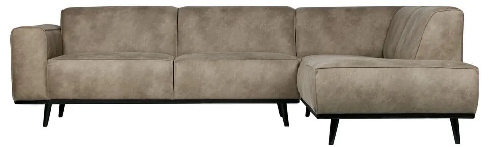 Svetlosivá rohová pohovka z imitácie kože (pravý roh/do L) Statement – WOOOD