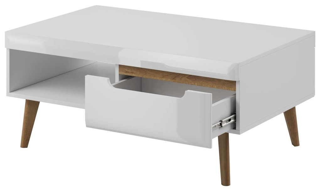 Konferenčný stolík Nordi 107 cm biely/dub Riviéra