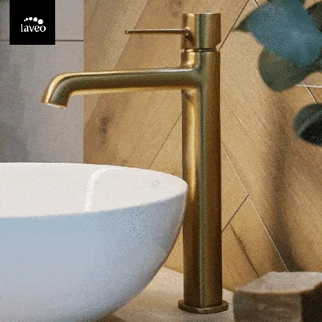 Laveo Pola, vysoká umývadlová batéria h-297, zlatá matná, LAV-BAP_G2NB