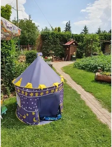 KRUZZEL Detský stan v tvare paláca - Kruzzel - modrý