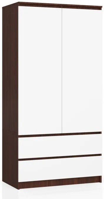 Skriňa S 90 cm 2D 2SZ CLP wenge / biela