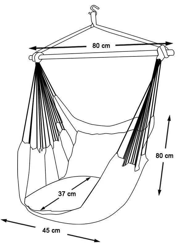 Závesné kreslo s vankúšom, špinavo biele