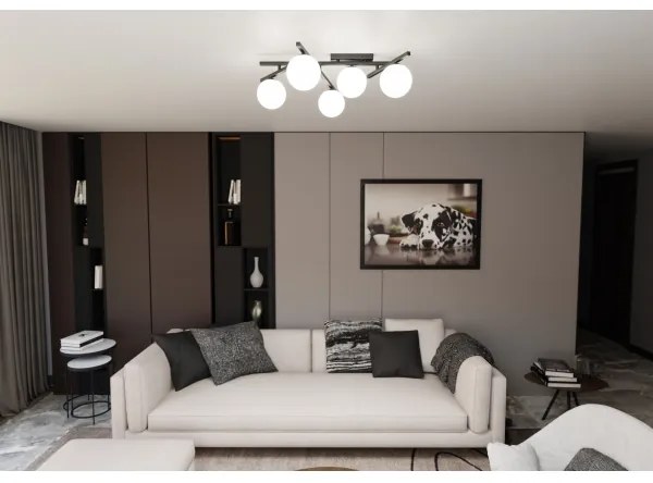 Stropné svietidlo SMART 5xE14/10W/230V čierna/biela