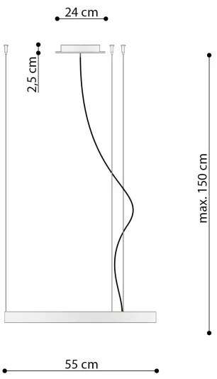 Thoro TH.217 - LED Luster na lanku RIO LED/30W/230V CRI95 4000K pr. 55 cm zlatá