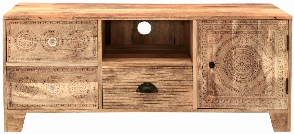 furniture-nabytek.cz - TV stolík rustikálny z dreva mango 120x50x45