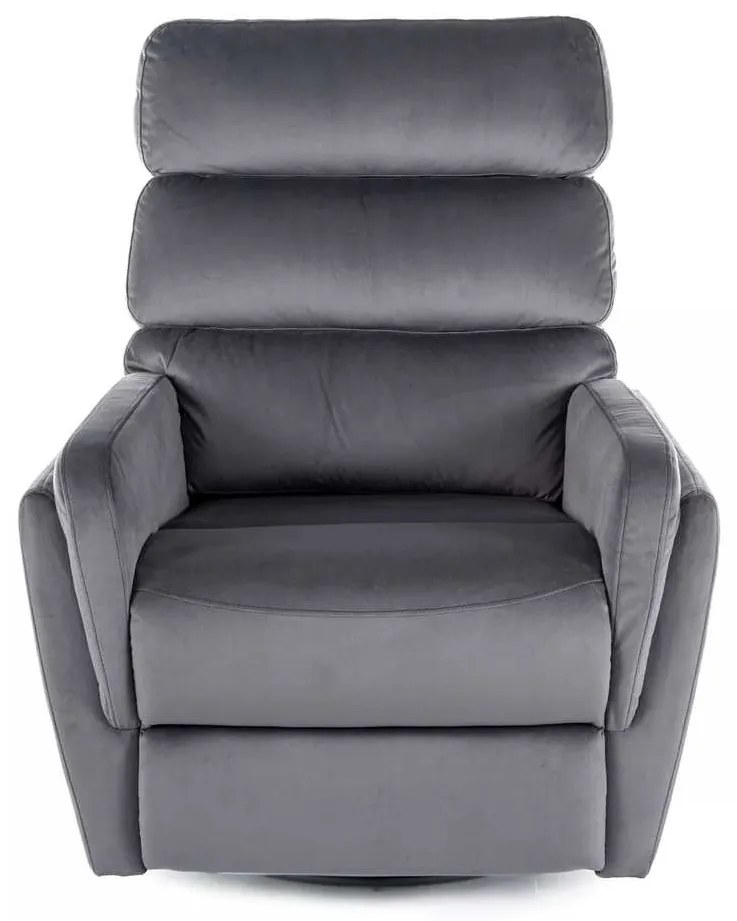 Polohovacie kreslo Belfort Velvet, sivá