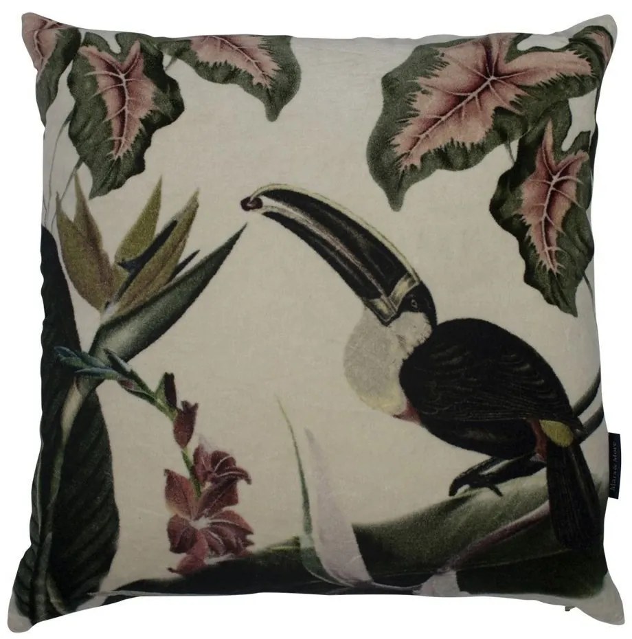 Zamatový vankúš exotic Toucan - 45 * 45 * 10cm