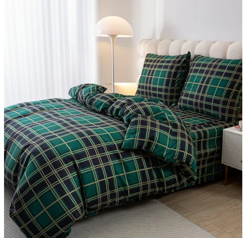 Flanelové obliečky KOSTKA zelené Rozmer obliečky: 70 x 90 cm | 140 x 200 cm