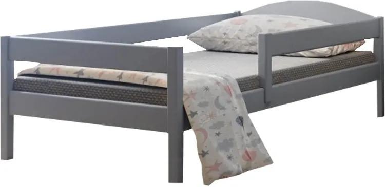 LU Detská posteľ Lipa so zábranou - sivá Rozmer: 180x80
