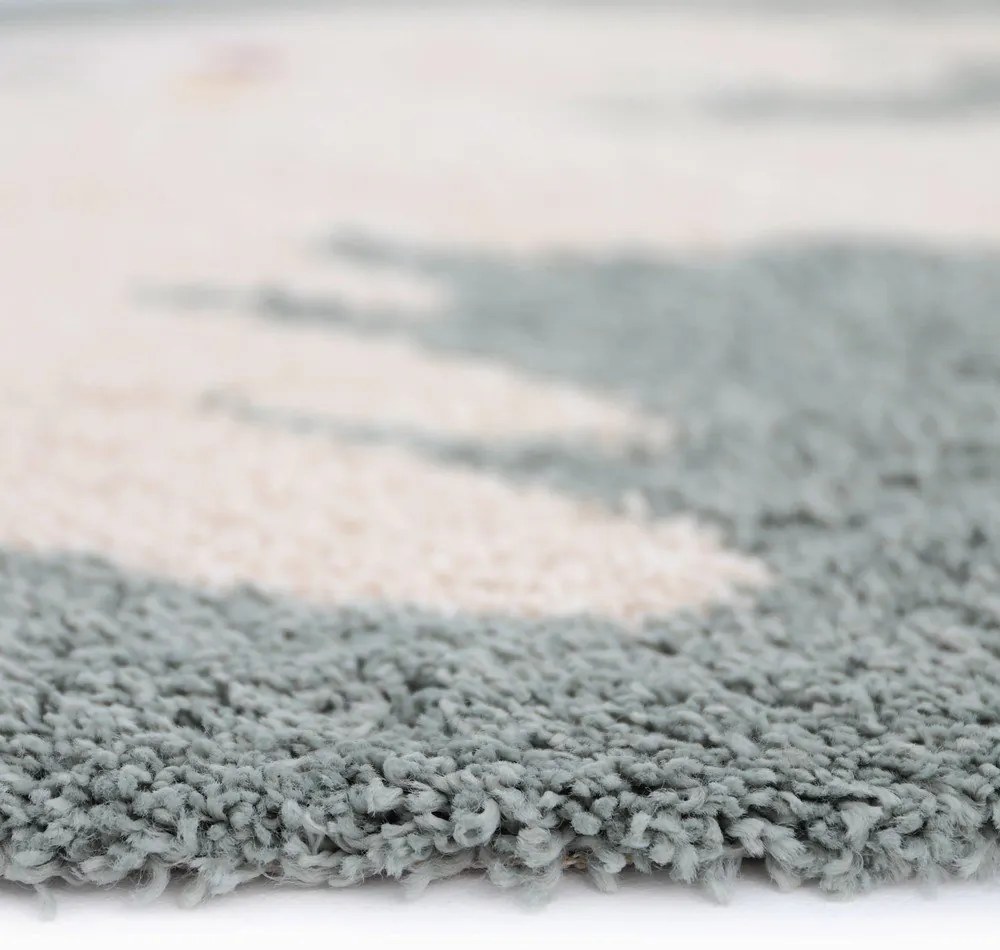 Svetlozelený detský koberec ø120 cm Bohemian Bird Aqua – Nattiot