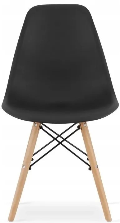 Jedálenská zostava TODI 80cm okrúhly stolový set biely + 4 stoličky OSAKA čierne Farba: Hnedá