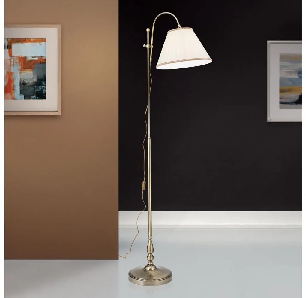 Orion Stl 12-1101/1 - Stojacia lampa TONIA 1xE27/60W/230V 183 cm biela/bronz