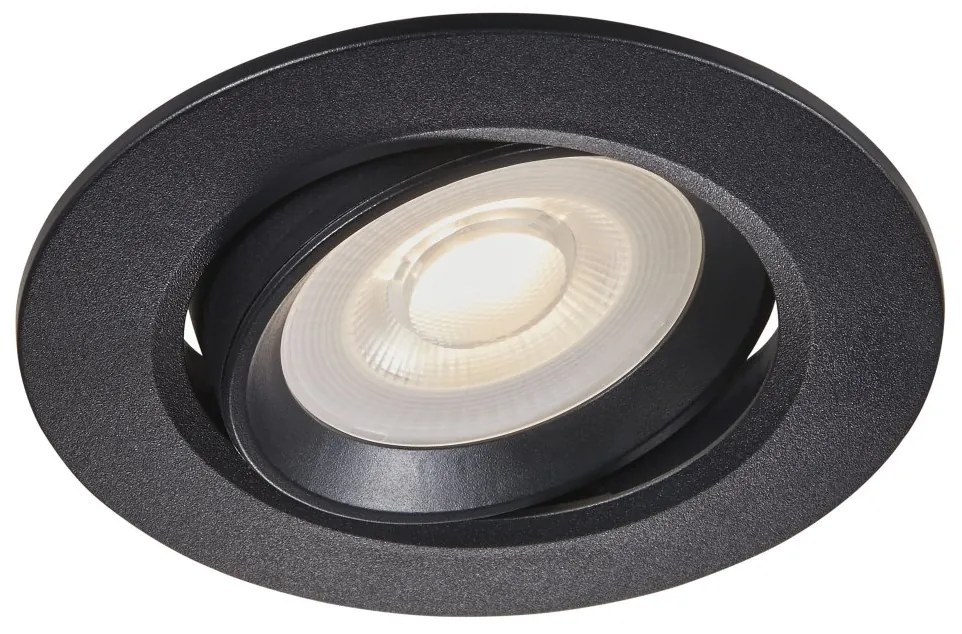 NORDLUX Kúpeľňové zapustené LED svietidlo ROAR, 7 W, teplá biela, 8,5 cm, čierne