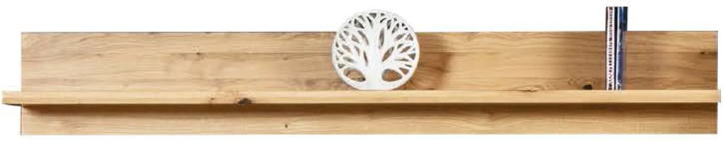 Široká dubová polica z dreva na stenu, 190x21x29 cm