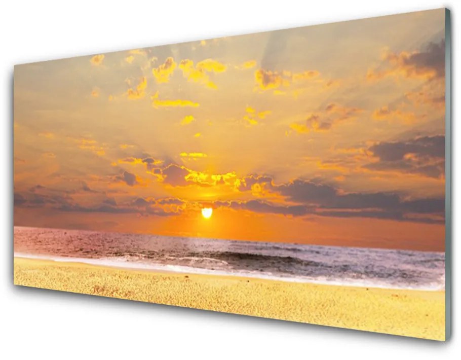 Sklenený obklad Do kuchyne More pláž slnko krajina 140x70cm