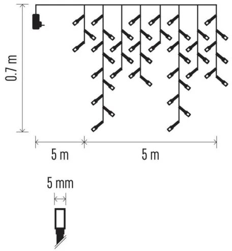 LED Vianočná vonkajšia reťaz 300xLED/8 módov 10m IP44 studená biela + diaľkové ovládanie