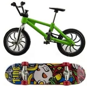 Skateboard prstový s bicyklom, plast, 10 cm