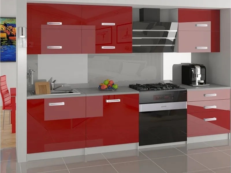 Moderná červená kuchyňa Rosie