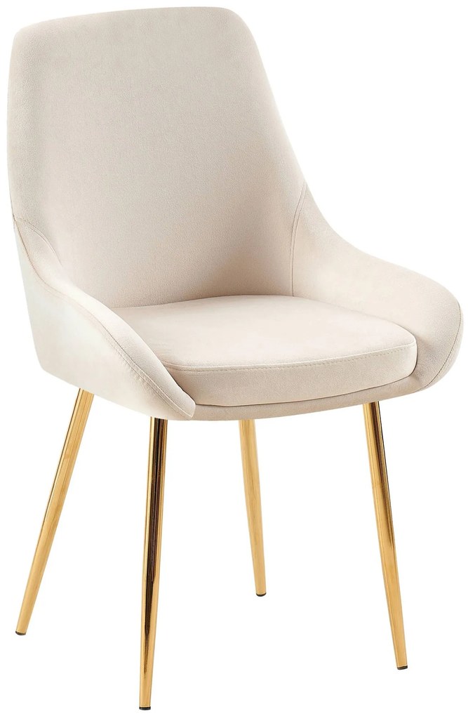 Sada 2 ks jedálenskej stoličky Elmira zamat - krémová