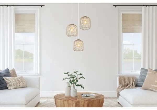 Globo 15965-3HR - Závesné svietidlo na lanku DICHTI 3xE27/40W/230V