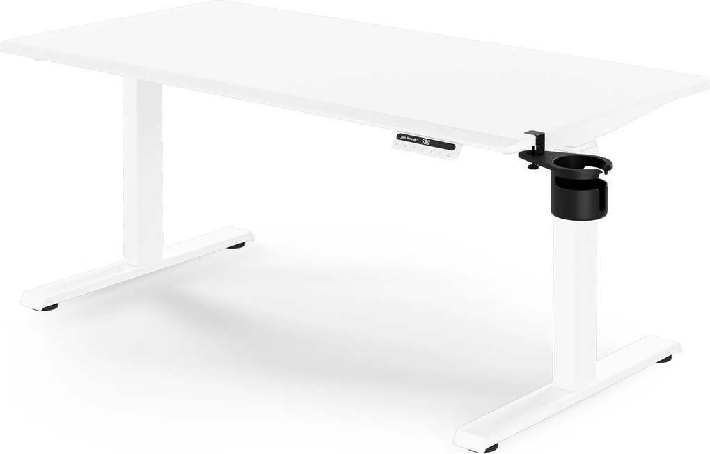 Elektrický stôl s nastaviteľnou výškou ergonomický biely,1400x700 mm: ARIA