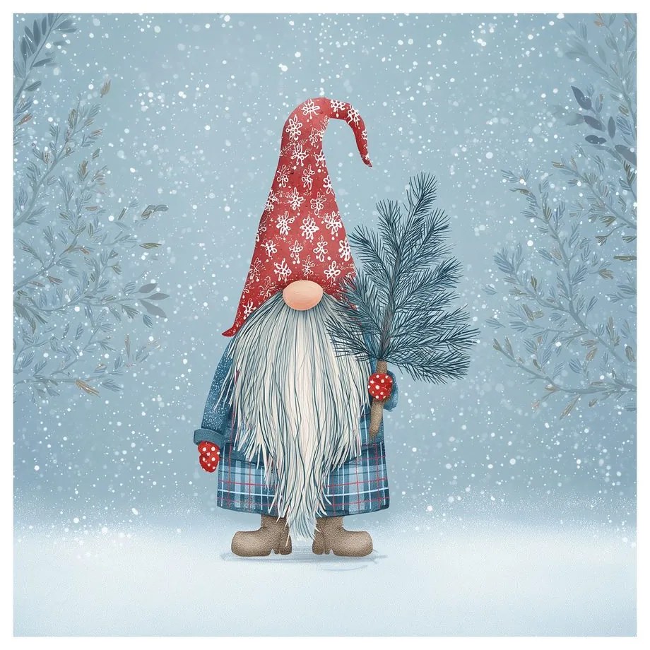 Vianočný obraz sviatočná atmosféra so škriatkom