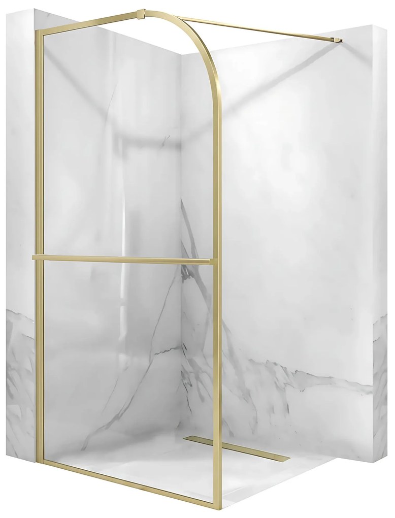 Rea Sky, sprchová zástena Walk-In 100x200 cm, zlatá matná, REA-K4330