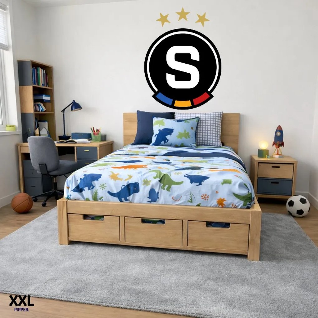 Textilná nálepka na stenu - logo "AC Sparta Praha" Veľkosť: 100 cm